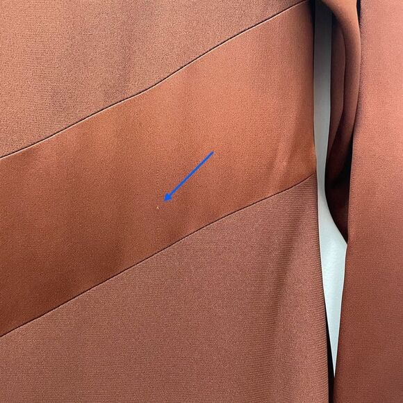 NWT Morton Myles The Warrens Vintage 1980s Bronze Satin Drop Waist Dress Size 8 - Picture 12 of 15